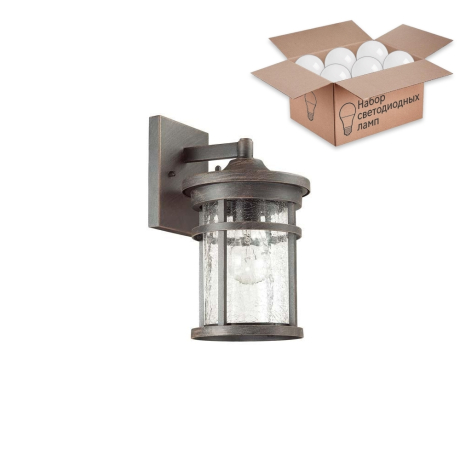 Уличный светильник с лампочкой Odeon Light Virta 4044/1W+Lamps А60