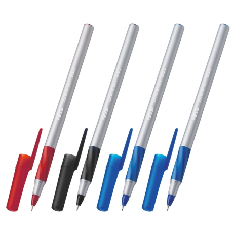 Нарушена упаковка! <375858> Ручки шариковые с грипом BIC "Round Stic Exact", НАБОР 4 шт./3 ЦВЕТА (синий, черный, красный), линия письма 0,28 мм, блистер, 932858 (143979)