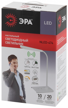 Настольная лампа ЭРА NLED-474-10W-BK Б0038590