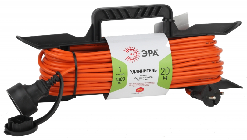Удлинитель силовой ЭРА UFx-1-2x0.75-20m-IP44 Б0046821
