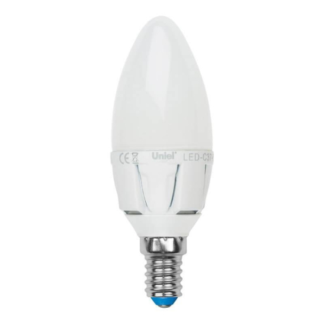 Светодиодная лампа E14 7W 4000K (белый) Uniel LED-C37 7W-NW-E14-FR PLP01WH (UL-00002411)