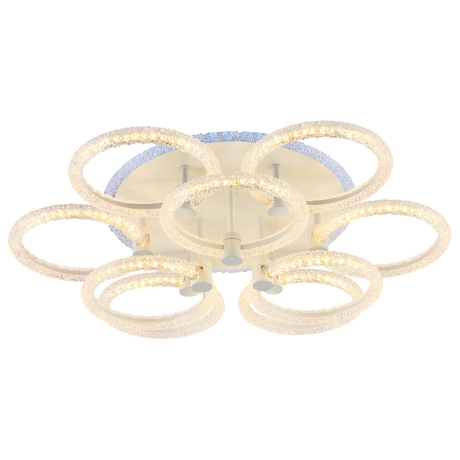 Светодиодная диммируемая люстра с ПДУ Profit Light 8024/6+3 WHT 162W+10W RGB