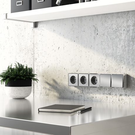 Выключатель одноклавишный проходной (серебряный) Werkel Gallant W5012006 (a052768)