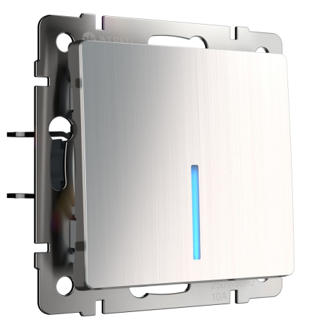 Выключатель одноклавишный с подсветкой (глянцевый никель) Werkel W1110102