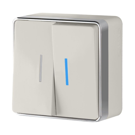 Выключатель двухклавишный с подсветкой Werkel Gallant (слоновая кость) W5020103