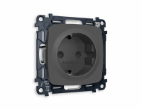 Розетка с заземлением и со шторкой, без рамки Ambrella Volt OMEGA MO907010