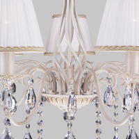 Подвесная люстра Eurosvet 3637/7 белый с золотом/прозрачный хрусталь Strotskis