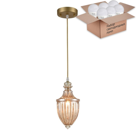 Подвесной светильник с лампочкой Velante 376-506-01+Lamps E27 P45