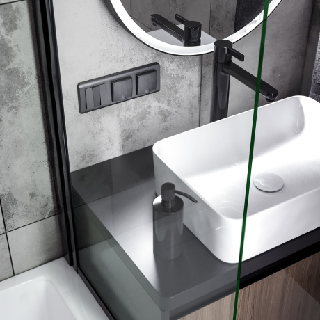 Набор клавиш для выключателя трехклавишного (графит рифленый) Werkel W1139004